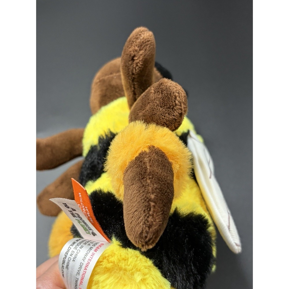 Wild Republic Bumble Bee Plush 8" Stuffed Animal Black Yellow Wings Fuzzy Insect - Picture 12 of 13